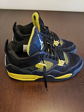 Nike Air Jordan 4 Retro Negro Amarillo originales 