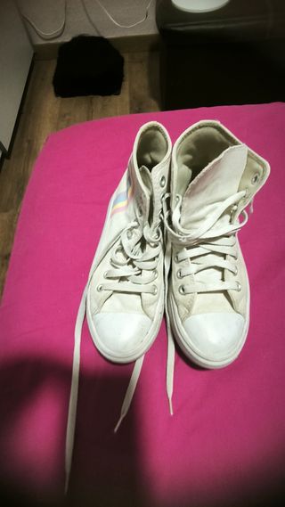 Tenis Converse Niña Blancos Arcoíris