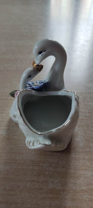 Decorazione cigno in porcellana