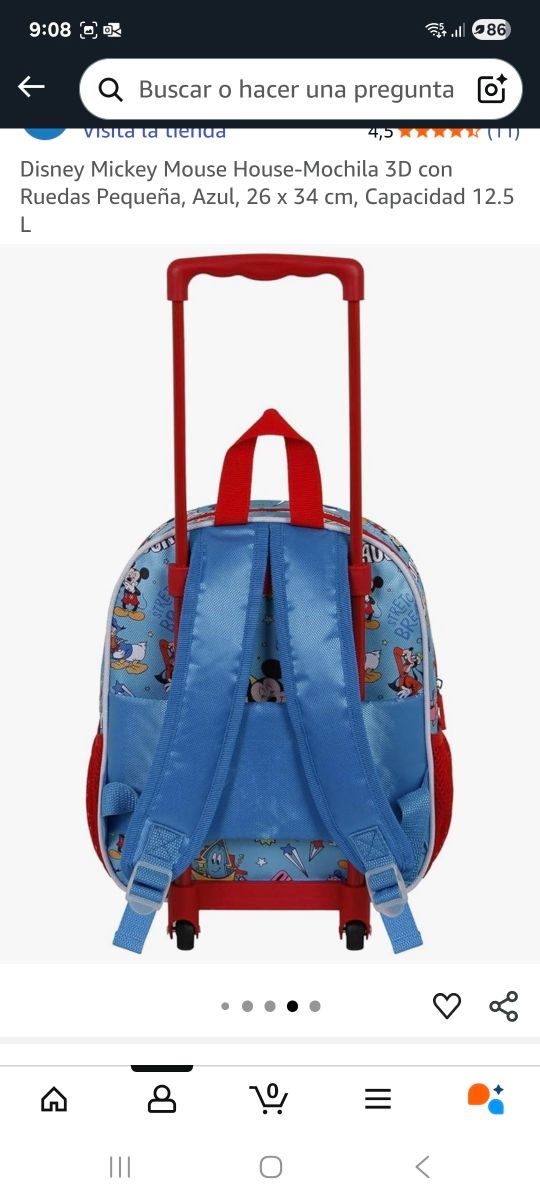 Mochila con ruedas Mickey Mouse.