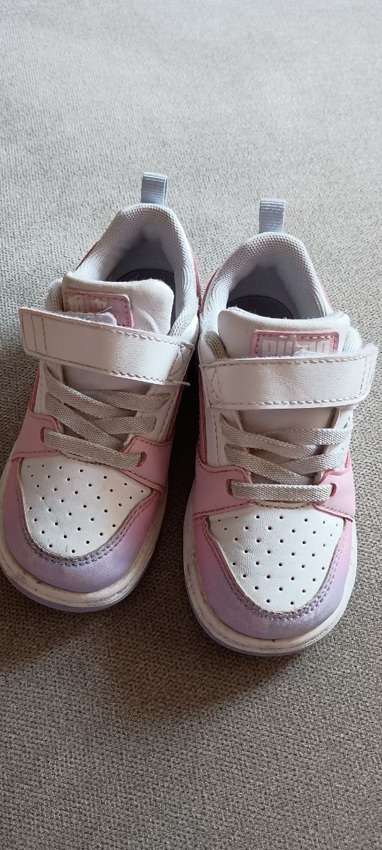 Zapatillas deportivas niña blancas y rosas talla25