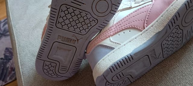 Zapatillas deportivas niña blancas y rosas talla25