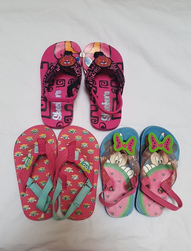 Lote 3 Chanclas / sandaliaa Verano Niña skechers y