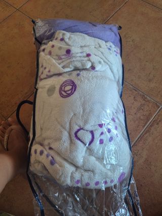 Sábanas Franela Cama 180 Morado y Blanco