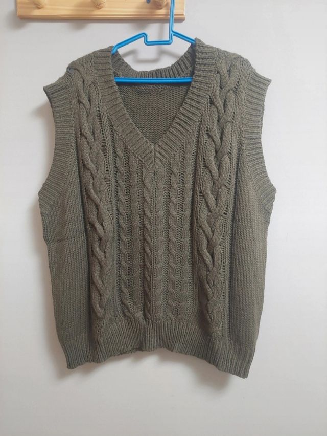 Chaleco de punto Shein verde oliva