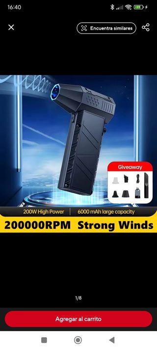 Sin uso. Soplador de aire X6. 200000 RPM