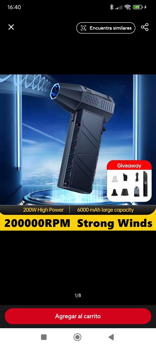 Sin uso. Soplador de aire X6. 200000 RPM