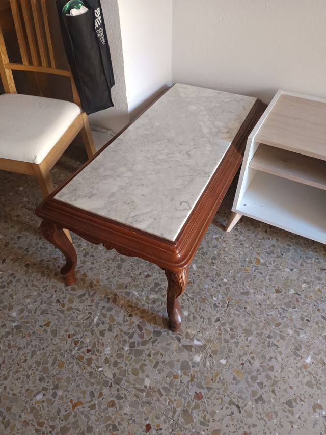 Mesa de salón mármol y madera