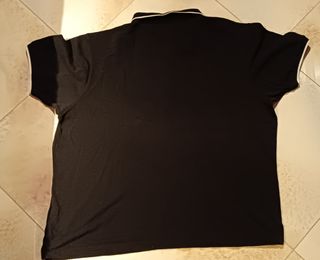 Polo Coveri nero con bordino bianco