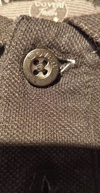 Polo Coveri nero con bordino bianco