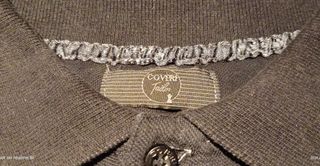 Polo Coveri nero con bordino bianco
