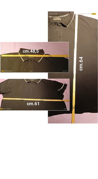 Polo Coveri nero con bordino bianco