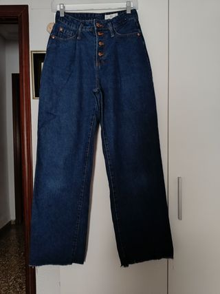 Pantalones vaqueros anchos mujer