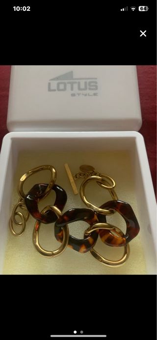 Pulsera Lotus Style Oro nácar con caja