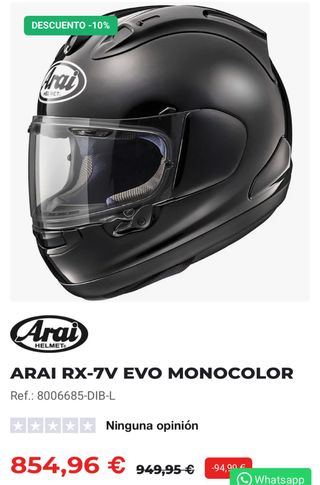 Casco Arai RX-7V Monocolor Negro