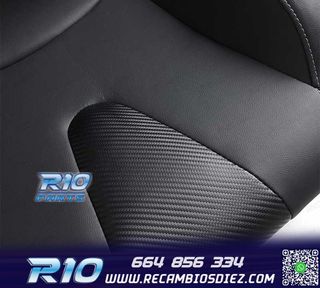 ASIENTO DEPORTIVO SEMI BAQUET ESTILO RS CUERO NEGRO