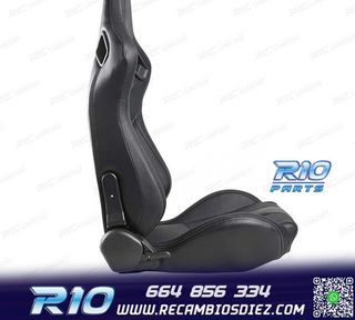 ASIENTO DEPORTIVO SEMI BAQUET ESTILO RS CUERO NEGRO