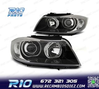 FAROS BMW E90 91 05-08 OJOS ANGEL LED CCFL FONDO NEGRO