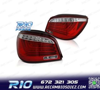 PILOTOS BMW E60 03-07 LED ROJO CROMO