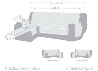 Funda sofá chaise longue acolchada