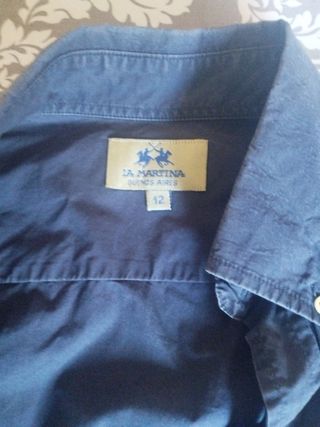 Camisa La Martina Azul Marino Niño Talla 12