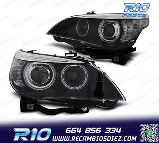 FAROS XENON BMW E60 E61 03-04 OJOS ANGEL CCFL D2S FONDO NEGR