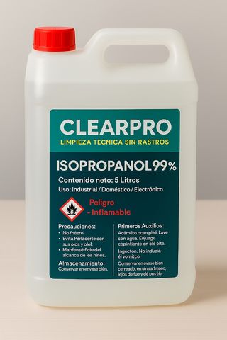 Alcohol isopropanol 99,9% Limpieza, resina 3d pc.