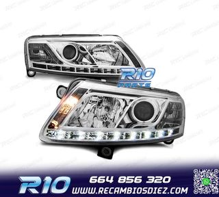 FAROS AUDI A6 C6 04-08 TRU DRL CROMADOS