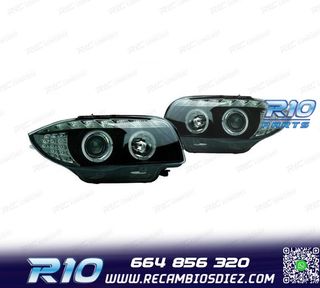 FAROS BMW E81 E87 E82 E88 OJOS ANGEL LUZ DIURNA FONDO NEGRO