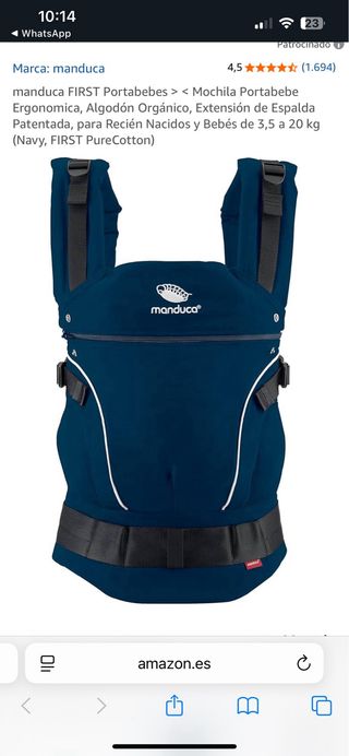 Mochila Portabebés Manduca Azul
