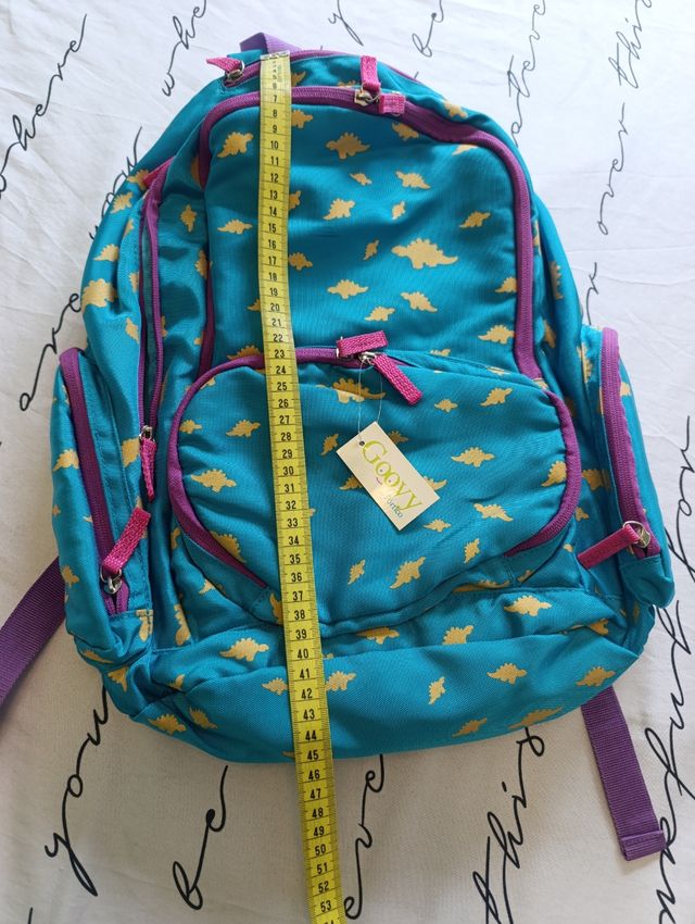 Mochila infantil dinosaurios azul
