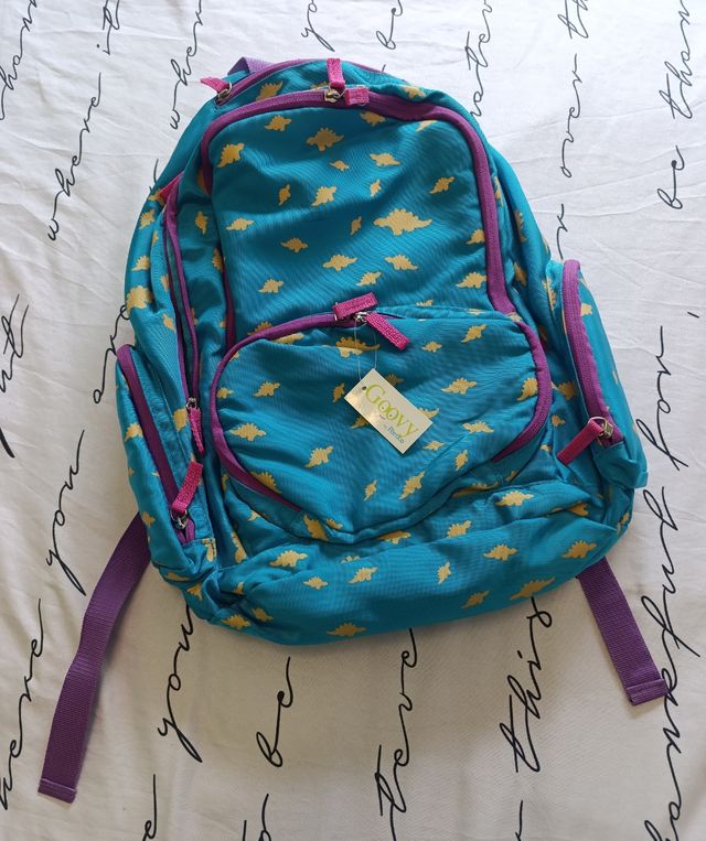 Mochila infantil dinosaurios azul