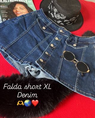Falda corta vaquera talla XL