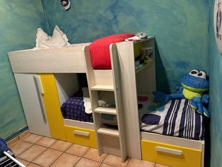 Cama tren con gran almacenaje