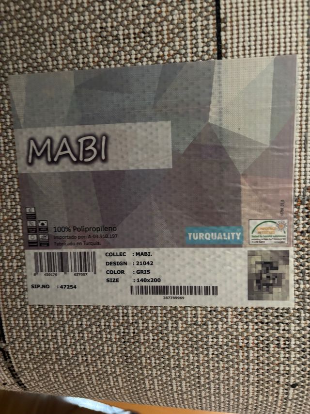 Tappeto grigio MABI 140x200