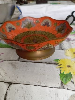 Ciotola vintage decorata pavone