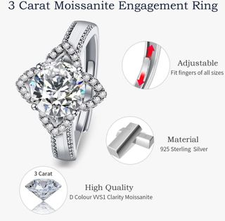 Anillo Compromiso Plata 925 Ajustable