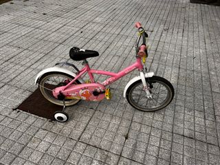 Bicicletta da bambina Btwin rosa con ruote