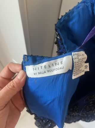 Vestido fiesta azul con pedrería talla 38