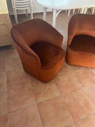 Conjunto 2 butacas vintage terciopelo