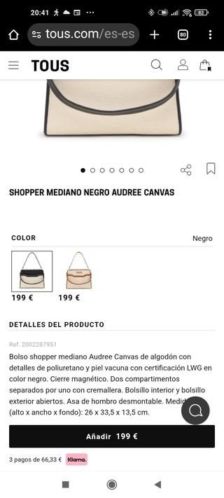 Bolso Tous Beige y Negro Nuevo