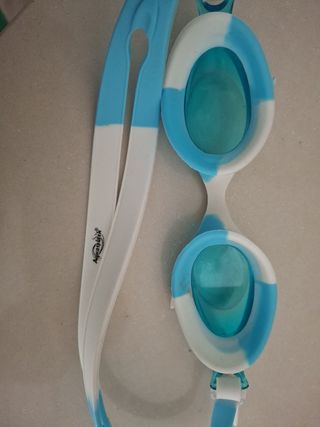 Occhiali nuoto bimbo blu e bianchi