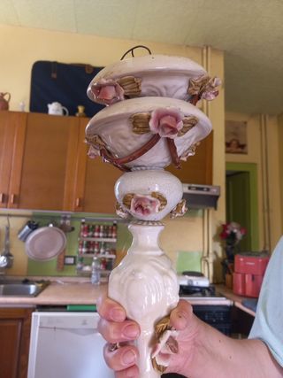 Lampadario in ceramica e vetro