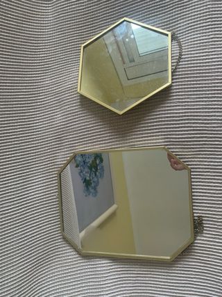 Espejos Decorativos Hexagonales Dorados