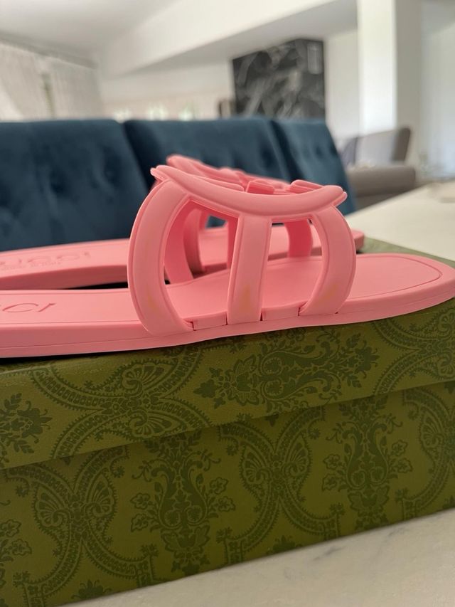 Chanclas Gucci Rosa Talla 39