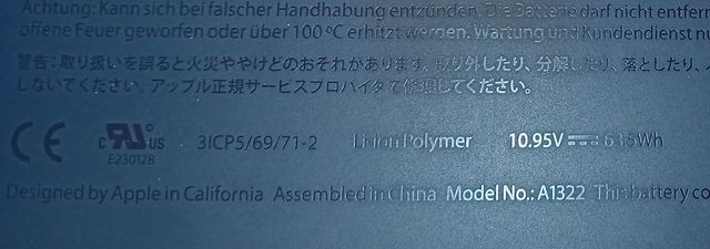 Batería Apple MacBook Pro A1278