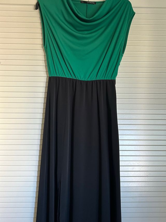 Vestido largo Sfera verde y negro