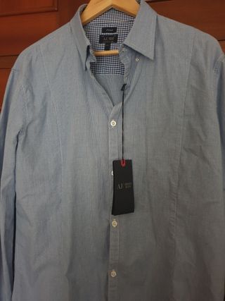 Camisa Armani Jeans Azul Talla XL