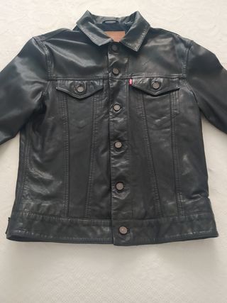 Cazadora Cuero Levi's Negra Mujer