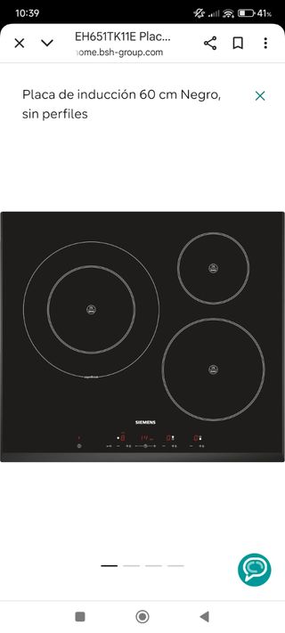 Placa Inducción Siemens EH651TK11E